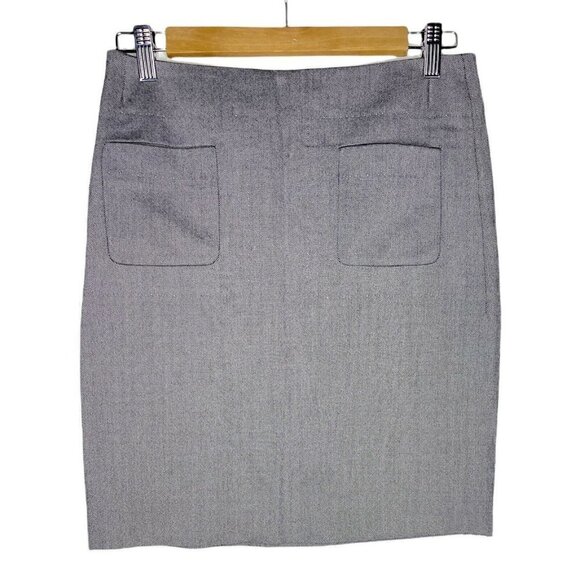 Chloé Skirt Size T36 XS Wool Silk NEW Grey Pockets Mini Business Professional - Picture 1 of 5